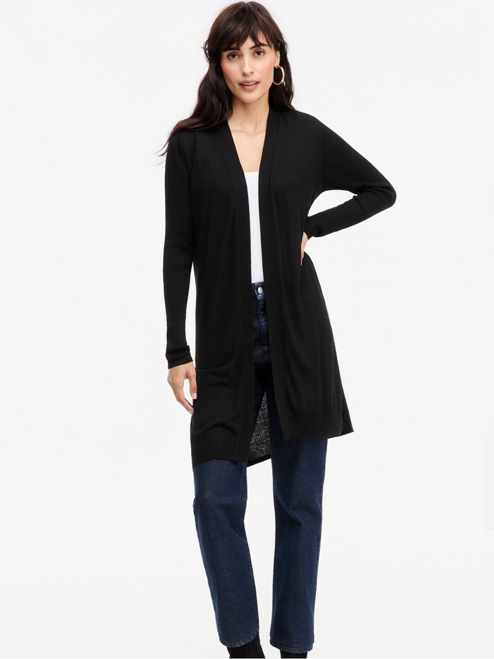 INC Duster Open-Front Ribbed Cardigan - Picture 1 of 1